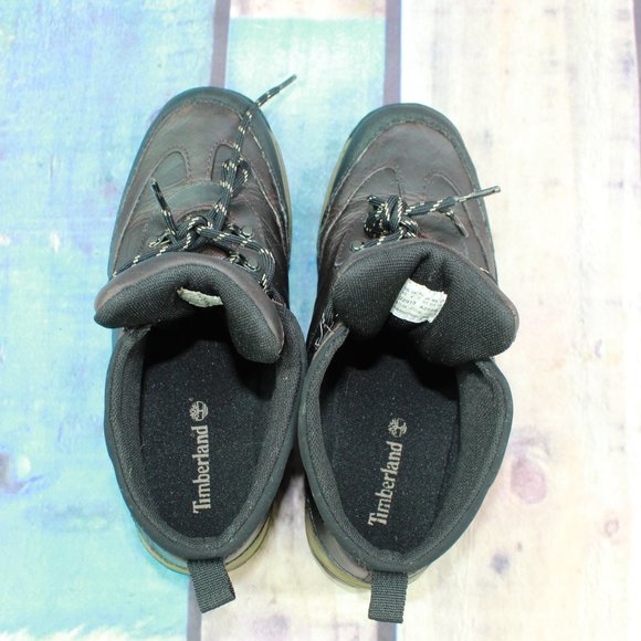 Timberland Black Leather Lace-up Back Road Trail Hiker Boots Size US 4.5 - Picture 7 of 9